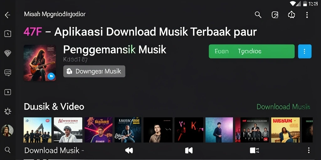 Antarmuka aplikasi Download Musik 47F yang menarik dan mudah digunakan.