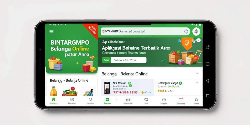 Tampilan menarik aplikasi BINTANGMPO untuk belanja online.