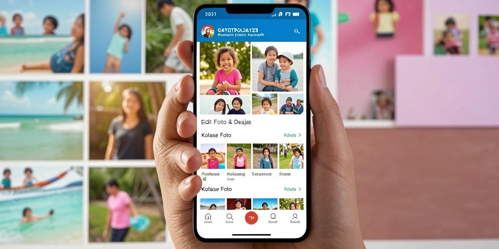 Antarmuka GATOTKACA123 yang intuitif untuk Kolase Foto.