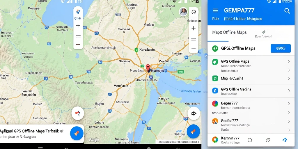 Tampilan antarmuka pengguna GEMPA777 untuk navigasi offline yang intuitif.