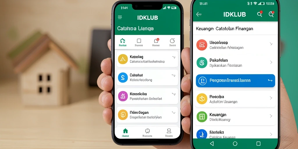 Tampilan antarmuka IDKLUB yang memudahkan pencatatan keuangan.