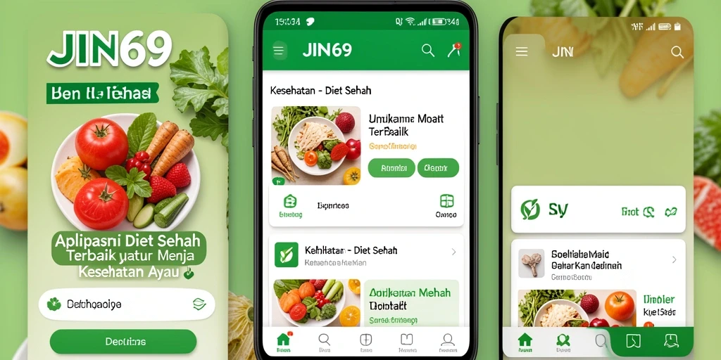 Antarmuka aplikasi JIN69 yang intuitif untuk Diet Sehat.