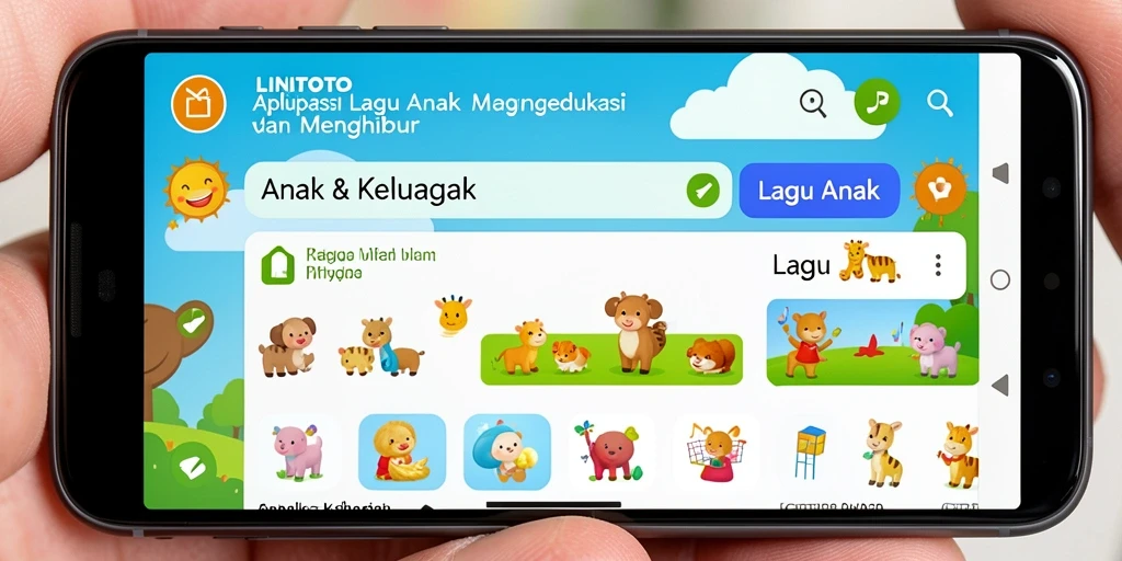 Antarmuka aplikasinya yang ceria dan ramah anak.