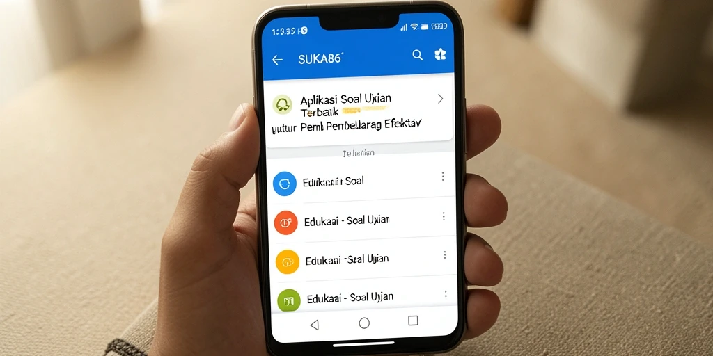 Antarmuka aplikasi SUKA86 yang mudah digunakan untuk Soal Ujian.