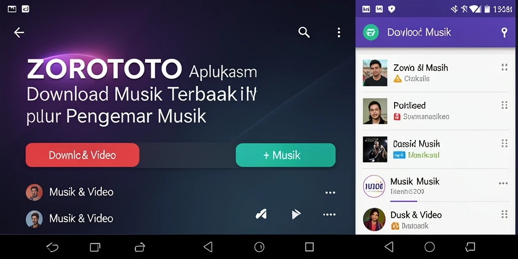 Tampilan antarmuka ZOROTOTO yang mudah digunakan untuk Download Musik.